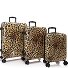  Elite Fashion 4 ruote Set di valigie 3 pezzi espandibile Variante brown leopard