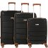 Graz 4 ruote Set di valigie 3 pezzi Variante schwarz-braun  Graz 4 ruote Set di valigie 3 pezzi Variante schwarz-braun