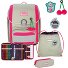  Set di borse scuola Genius 4 pezzi. Variante pink cherry