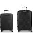  Queens 4 ruote Set di valigie 2 pezzi con piega di espansione Variante negro