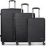 Dallas 3.0 Set di valigie a 4 ruote 3 pezzi con pieghe elastiche Variante black Dallas 3.0 Set di valigie a 4 ruote 3 pezzi con pieghe elastiche Variante black