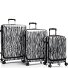  EZ Fashion 4 ruote Set di valigie 3 pezzi con piega di espansione Variante zebra