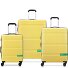  x Set di valigie a 4 ruote United Colors of Benetton Now Hardside 3 pezzi con piega elastica Variante yellow