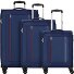  Blazing Ride 4 ruote Set di valigie 3 pezzi con piega di espansione Variante navy-orange