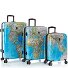  Black Camo 4 ruote Set di valigie 3 pezzi con piega di espansione Variante world map