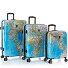 Black Camo 4 ruote Set di valigie 3 pezzi con piega di espansione Variante world map Black Camo 4 ruote Set di valigie 3 pezzi con piega di espansione Variante world map