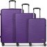  Dallas 3.0 Set di valigie a 4 ruote 3 pezzi con pieghe elastiche Variante purple