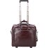  Trolley business blu quadrato a 2 ruote in pelle con scomparto per laptop da 36 cm Variante mahogany