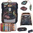 Neo Exklusiv Safety Light Set di borse per la scuola 5 pezzi Variante Flames  Neo Exklusiv Safety Light Set di borse per la scuola 5 pezzi Variante Flames
