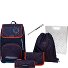 Ergoplus Set di borse per la scuola 8 pezzi Variante black red Ergoplus Set di borse per la scuola 8 pezzi Variante black red