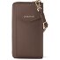  Bologna Portafoglio in pelle con zip Custodia per cellulare in pelle 19 cm Variante taupe