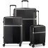 Airglam 4 ruote Set di valigie 3 pezzi con piega di espansione Variante nero Airglam 4 ruote Set di valigie 3 pezzi con piega di espansione Variante nero