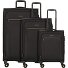 Travel Line 9704 4 ruote Set di valigie 3 pezzi con piega di espansione Variante black Travel Line 9704 4 ruote Set di valigie 3 pezzi con piega di espansione Variante black