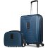  Set di valigie Essentials 14 2 pezzi trolley da cabina con piega elastica e beauty case Variante dark blue metallic