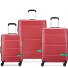  x Set di valigie a 4 ruote United Colors of Benetton Now Hardside 3 pezzi con piega elastica Variante red