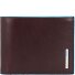  Portafoglio quadrato in pelle blu 12,5 cm Variante mahogany