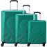  x United Colors of Benetton Fabrica Set di valigie a 4 ruote 3 pezzi. Variante green