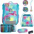 Neo Exklusiv Safety Light Set di borse per la scuola 5 pezzi Variante Happy Rainbow  Neo Exklusiv Safety Light Set di borse per la scuola 5 pezzi Variante Happy Rainbow