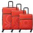  x United Colors of Benetton Colour Block Set di valigie a 4 ruote 3 pezzi. Variante red