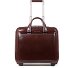  Trolley business blu quadrato a 2 ruote in pelle con scomparto per laptop da 37 cm Variante mahogany