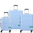  x Set di valigie a 4 ruote United Colors of Benetton Now Hardside 3 pezzi con piega elastica Variante light blue
