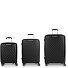 Queens 4 ruote Set di valigie 3 pezzi con piega di espansione Variante negro Queens 4 ruote Set di valigie 3 pezzi con piega di espansione Variante negro