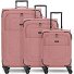  Essentials 12 THREE SET 4 ruote Set di valigie 3 pezzi con piega di espansione Variante rose
