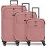  Essentials 12 THREE SET Set di valigie a 4 ruote, 3 pezzi, con ripiegamento elastico Variante rose