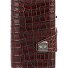  Custodia per carte di credito Click & Slide Portafoglio RFID in pelle 6,5 cm Variante brown-silver