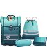  Perfecto Set di borse per la scuola 5 pezzi Variante Gradient Blue Lagoon