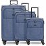  Essentials 12 THREE SET Set di valigie a 4 ruote, 3 pezzi, con ripiegamento elastico Variante blue