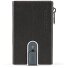Portacarte di credito quadrato nero in pelle 6 cm Variante black Portacarte di credito quadrato nero in pelle 6 cm Variante black