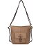  Urban Poets Baily Borsa a spalla Vera Pelle 35 cm Variante spicy ginger