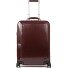  Trolley blu quadrato a 4 ruote in pelle 55 cm con scomparto per laptop Variante mahogany