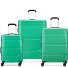  x Set di valigie a 4 ruote United Colors of Benetton Now Hardside 3 pezzi con piega elastica Variante green