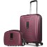  Set di valigie Essentials 14 2 pezzi trolley da cabina con piega elastica e beauty case Variante aubergine metallic