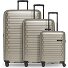  Collection 04 THE THREE SET + 4 ruote Set di valigie 3 pezzi con piega di espansione Variante champaign-metallic