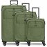  Essentials 12 THREE SET Set di valigie a 4 ruote, 3 pezzi, con ripiegamento elastico Variante olive