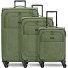  Essentials 12 THREE SET 4 ruote Set di valigie 3 pezzi espandibile Variante olive