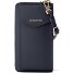  Portafoglio con chiusura a zip in pelle di Bologna, custodia per cellulare, 19 cm Variante navy-2