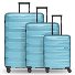 Set di valigie da viaggio a 4 ruote, 3 pezzi, con ripiegamento elastico Variante glacier blue metallic Set di valigie da viaggio a 4 ruote, 3 pezzi, con ripiegamento elastico Variante glacier blue metallic