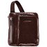  Borsa a tracolla quadrata blu in pelle 21 cm Variante mahagonibraun